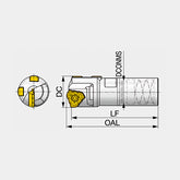 TRI-FINE STS-IN Indexable head with internal single-start thread for single tube system (STS) - Big-tools Industrial Supply Tools for Metal Cutting